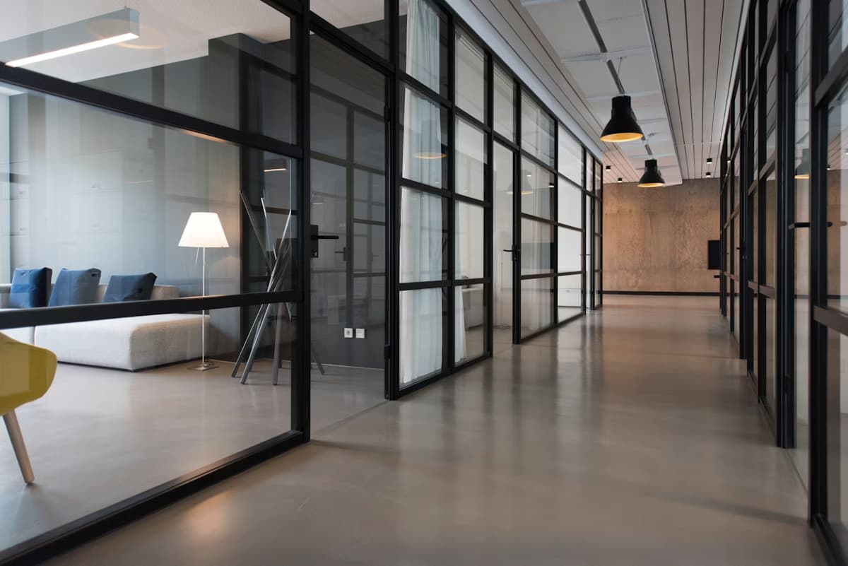 Modern office workspace at Vertex Consulting